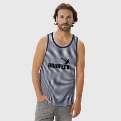 Майка мужская хлопок Akinfeev Style, цвет: синяя тельняшка — фото 2