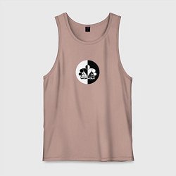 Майка мужская хлопок Street Workout Инь Янь, цвет: пыльно-розовый