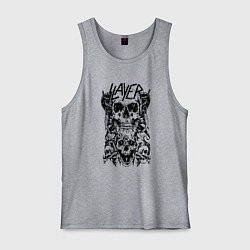 Майка мужская хлопок Slayer Skulls, цвет: меланж