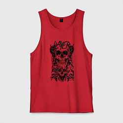 Майка мужская хлопок Slayer Skulls, цвет: красный