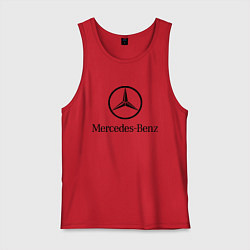 Майка мужская хлопок Logo Mercedes-Benz, цвет: красный