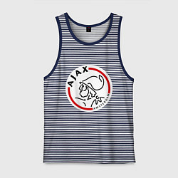 Майка мужская хлопок Ajax FC, цвет: синяя тельняшка