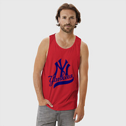 Майка мужская хлопок NY - Yankees, цвет: красный — фото 2