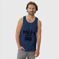Майка мужская хлопок Worlds best DADDY, цвет: тёмно-синий — фото 2