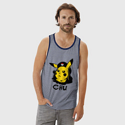 Майка мужская хлопок Чю Гевара (Chu Guevara), цвет: синяя тельняшка — фото 2