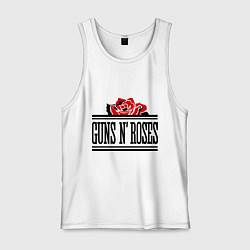 Майка мужская хлопок Guns n Roses: rose, цвет: белый