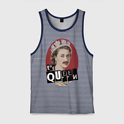Майка мужская хлопок The Queen, цвет: синяя тельняшка