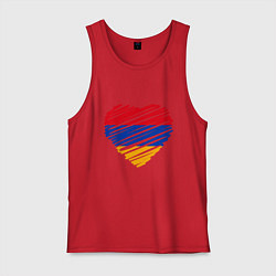 Майка мужская хлопок Сердце Армении, цвет: красный