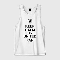 Майка мужская хлопок Keep Calm & United fan, цвет: белый