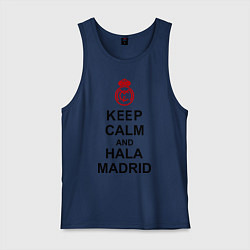 Майка мужская хлопок Keep Calm & Hala Madrid, цвет: тёмно-синий