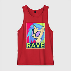 Майка мужская хлопок DJ Pon-3 RAVE, цвет: красный