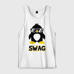 Майка мужская хлопок SWAG Penguin, цвет: белый