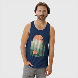 Майка мужская хлопок Wood Adventure, цвет: тёмно-синий — фото 2