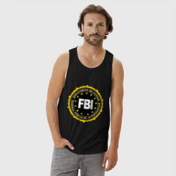 Майка мужская хлопок FBI Departament, цвет: черный — фото 2
