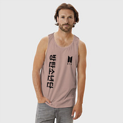 Майка мужская хлопок BTS Korea, цвет: пыльно-розовый — фото 2