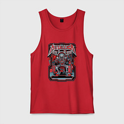 Майка мужская хлопок Metallica: Robot Style, цвет: красный