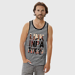 Майка мужская хлопок Linkin Park, цвет: черная тельняшка — фото 2