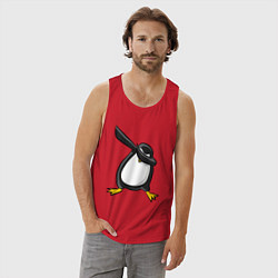 Майка мужская хлопок DAB Pinguin, цвет: красный — фото 2