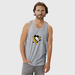 Майка мужская хлопок Pittsburgh Penguins: Evgeni Malkin, цвет: меланж — фото 2