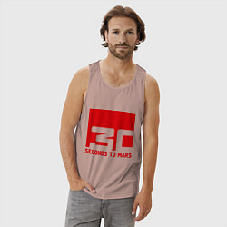 Майка мужская хлопок 30 seconds to mars, цвет: пыльно-розовый — фото 2