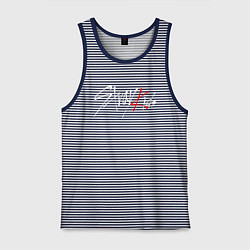 Майка мужская хлопок STRAY KIDS FELIX, цвет: синяя тельняшка