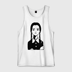 Майка мужская хлопок Wednesday Addams, цвет: белый