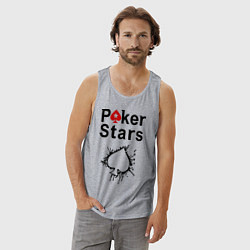 Майка мужская хлопок Poker Stars, цвет: меланж — фото 2