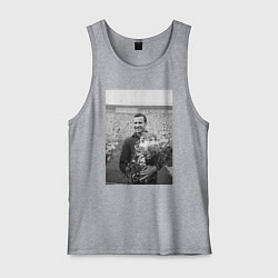 Майка мужская хлопок Великий Лев Яшин, цвет: меланж