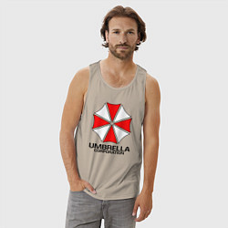 Майка мужская хлопок UMBRELLA CORP, цвет: миндальный — фото 2