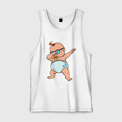 Майка мужская хлопок Dabbing Kid, цвет: белый