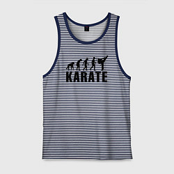 Майка мужская хлопок Karate Evolution, цвет: синяя тельняшка