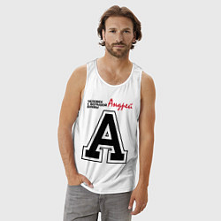 Майка мужская хлопок Андрей - человек большой буквы, цвет: белый — фото 2