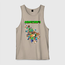 Майка мужская хлопок Minecraft, цвет: миндальный