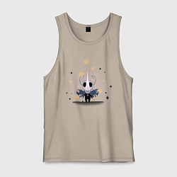 Майка мужская хлопок Hollow knight Полый рыцарь, цвет: миндальный