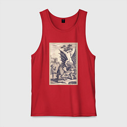 Мужская майка Рыцарь, пинающий Дракона баллада о рыцаре Джоне Ла