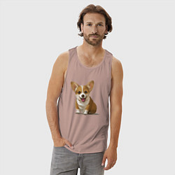 Майка мужская хлопок КОРГИ, цвет: пыльно-розовый — фото 2