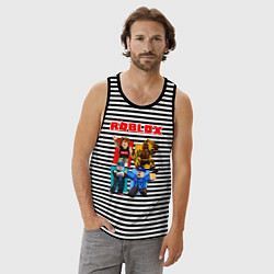 Майка мужская хлопок ROBLOX, цвет: черная тельняшка — фото 2