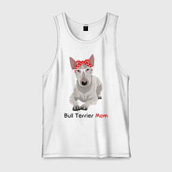 Майка мужская хлопок Bull terrier Mom, цвет: белый