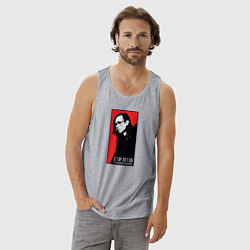 Майка мужская хлопок Егор Летов, цвет: меланж — фото 2
