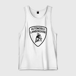 Майка мужская хлопок Lamborghini Logo Dark, цвет: белый