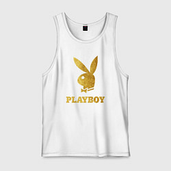 Майка мужская хлопок PLAYBOY GOLD, цвет: белый