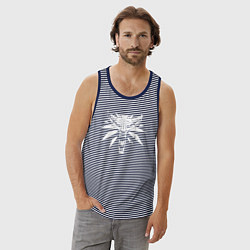 Майка мужская хлопок Ведьмак, цвет: синяя тельняшка — фото 2