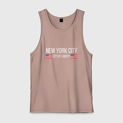 Майка мужская хлопок NEW YORK, цвет: пыльно-розовый