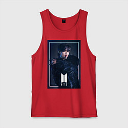 Майка мужская хлопок BTS Black Swan, цвет: красный