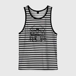 Майка мужская хлопок Витрувианский барабанщик, цвет: черная тельняшка