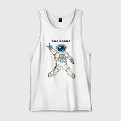Майка мужская хлопок Rock in Space, цвет: белый