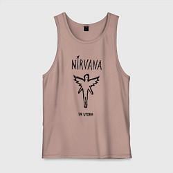 Майка мужская хлопок Nirvana In utero, цвет: пыльно-розовый