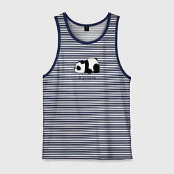 Майка мужская хлопок Я усталь, цвет: синяя тельняшка