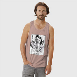 Майка мужская хлопок Мисато Кацураги, цвет: пыльно-розовый — фото 2