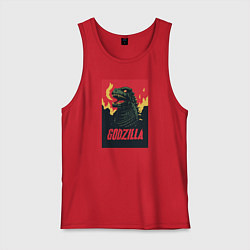 Майка мужская хлопок Godzilla, цвет: красный